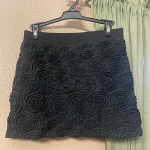 Forever 21 Black Rosette Mini Skirt - Size S
